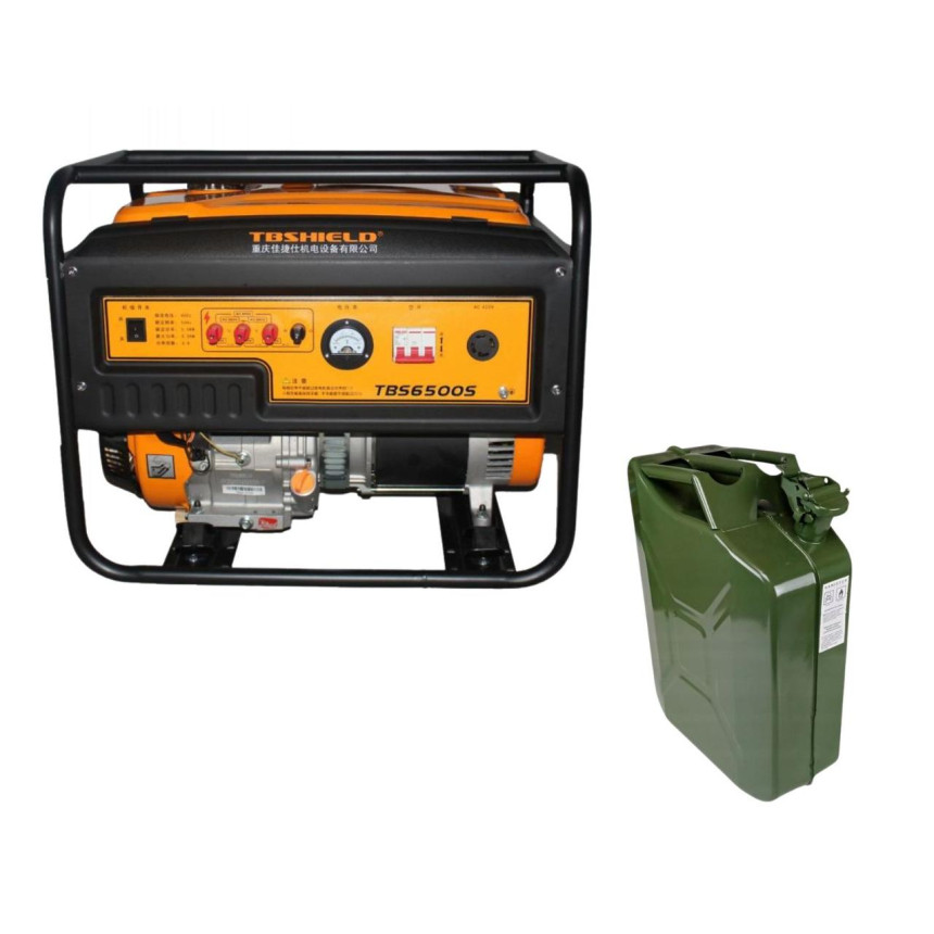 Бензиновий генератор EF Power TBS6500S + металева каністра 20 л